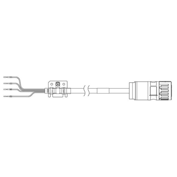 1S series servo motor power cable, 10 m, non braked, 400 V: 11 kW & 15 image 1