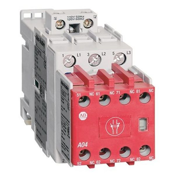 Allen-Bradley, 100S-C12EJ404C, 100S-C Safety Contactor, 12A, Line Side, 24V DC (w/Elec. Coil), 4 N.O., 0 N.O.  4 N.C. image 1