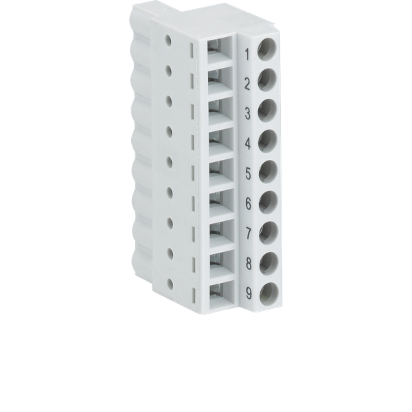 Terminal block. Screw front, Cable front. 9-pole. Minimum order qty. 6. Order multiple of 6. (TA564-9) image 1