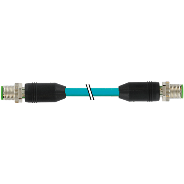 M12 male 0°/M12 male 0° A-cod. TPE 4x2x24AWG SF/UTP CAT5e bu . CM 2m image 1