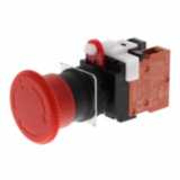 Emergency stop switch, non-illuminated, 40mm dia, push-lock/turn-reset image 1