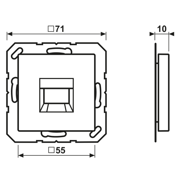 Centre plate for MJ f. 1 socket A1569-1WESW image 2