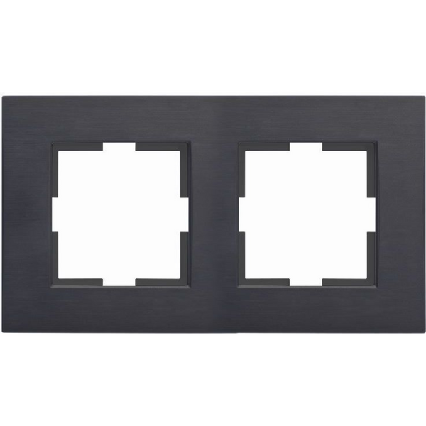 Novella Accessory Aluminium - Black Two Gang Frame image 1
