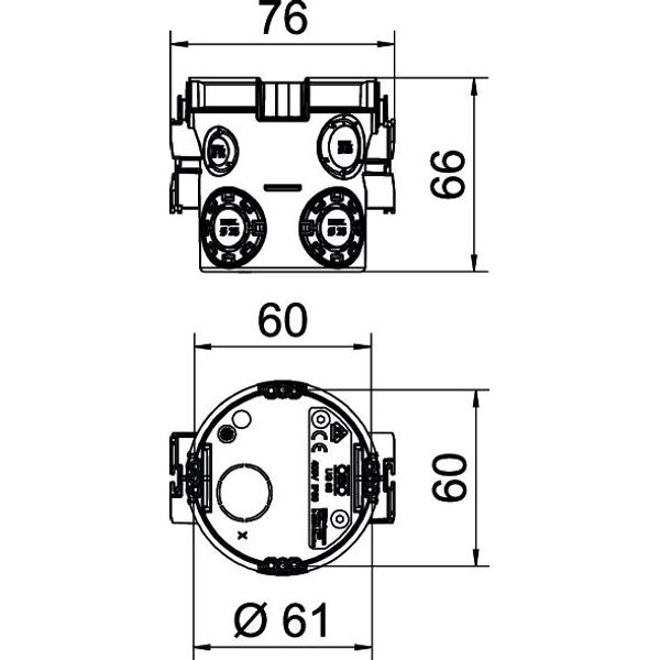 UG 66 UP Flush-mounted device box  ¨60mm, H66mm image 2