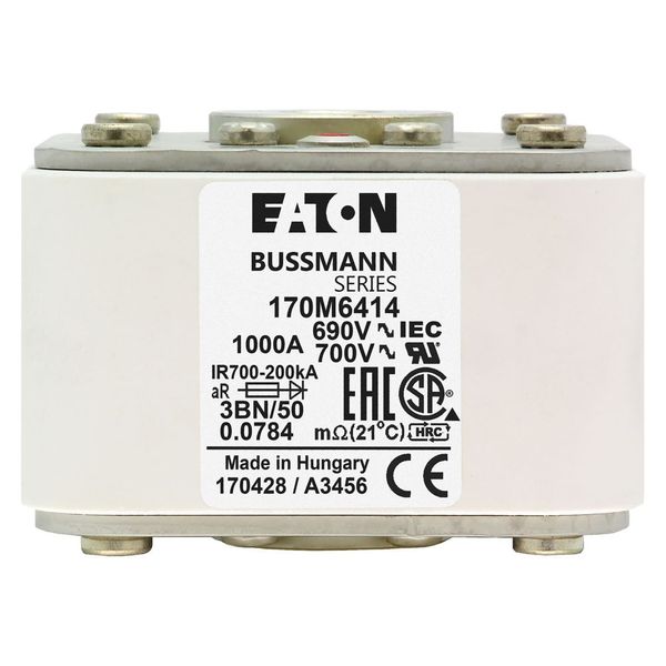 Fuse-link, high speed, 1000 A, AC 690 V, size 3, aR, IEC, UL, single indicator image 21