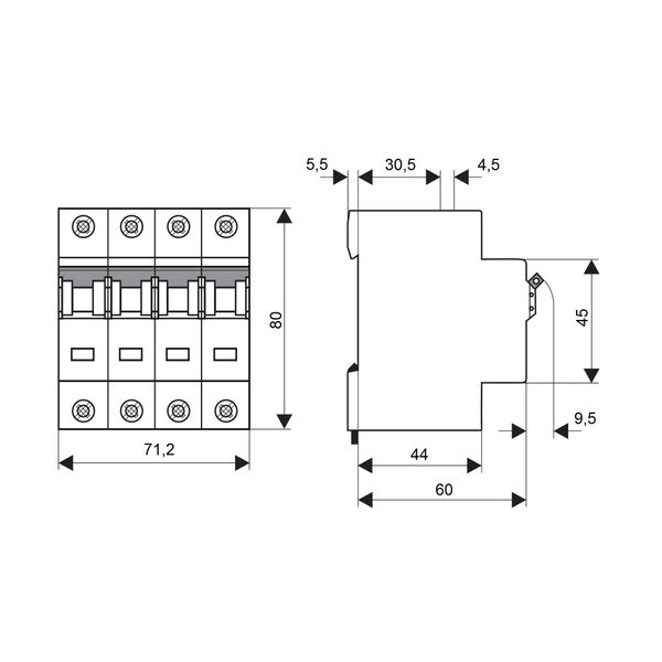 Miniature Circuit Breaker (MCB) B, 10A, 4-pole, 6kA image 4