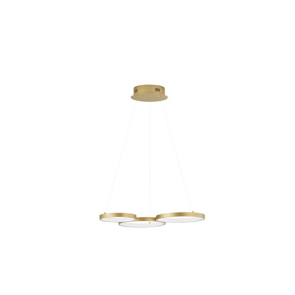 Triac Dimmable Brass Gold Aluminiun   & Acrylic   LED 28 Watt 230 Volt  1900Lm 3000K IP20   D: 55 W: 51.5 H: 120 cm Adjustable Height image 1