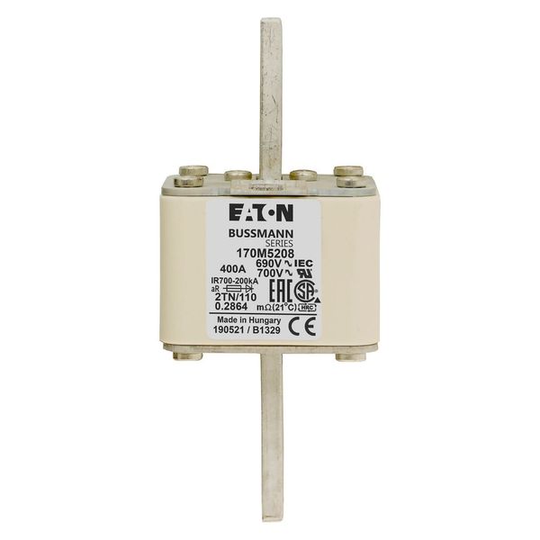 Fuse-link, high speed, 400 A, AC 690 V, DIN 2, 61 x 75 x 138 mm, aR, DIN, IEC, single indicator image 5