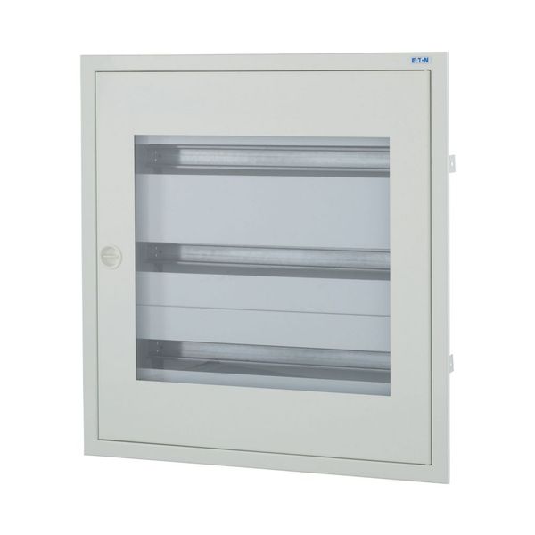 Complete flush-mounted flat distribution board with window, grey, 24 SU per row, 3 rows, type C image 1
