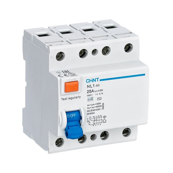 Pure residual current circuit breaker 2P 63A 300mA 10kA Type AS (NL1-2-63-300AS) image 1