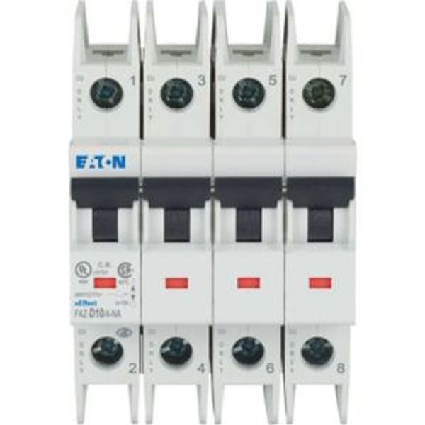 Miniature circuit breaker (MCB), 10 A, 4p, characteristic: D, NA image 5