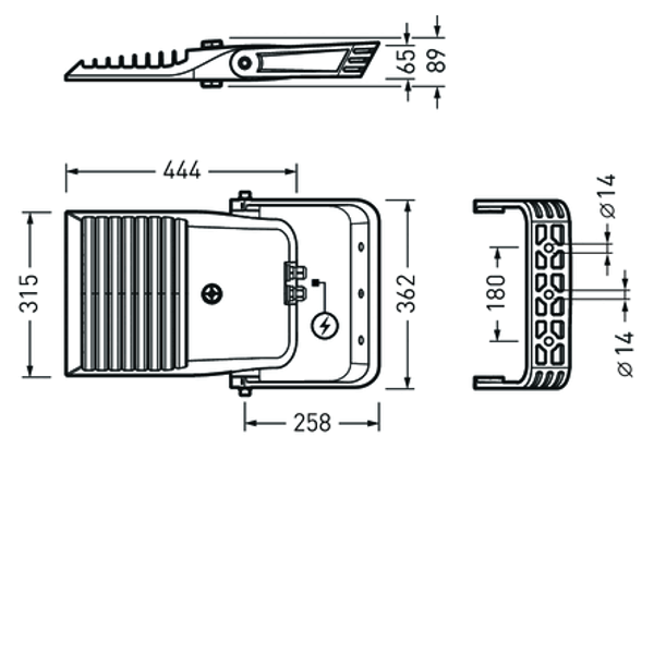 Floodlight / Projectors Lumena Plus 40 CLO (normal) Lens Grey ET 18,50W 2200lm 70 asym. mittelbreitstr. (AM19L) IP66 IK09 5 SDCM 8131340 image 1