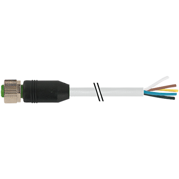 M12 female 0° A-cod. with cable PVC 8x0.25 gy UL/CSA 10m image 1