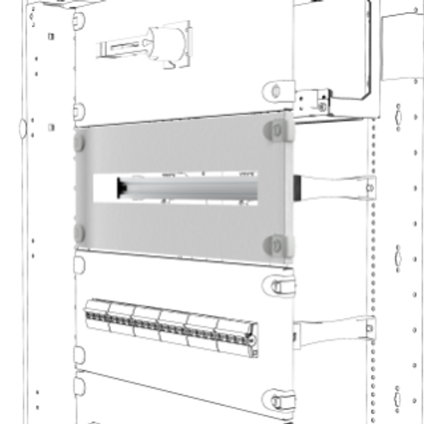WINDOW PANEL - WITH DIN RAIL - QDX - 35 MODULES - 850X150MM image 1