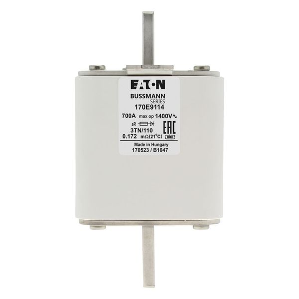 Fuse-link, high speed, 700 A, AC 1400 V, DIN 3, aR, DIN, type T indicator image 3