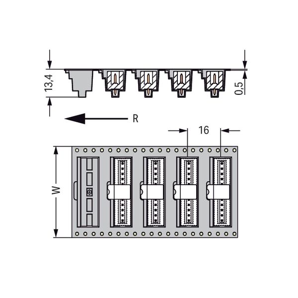 THR male header 0.8 x 0.8 mm solder pin straight black image 6