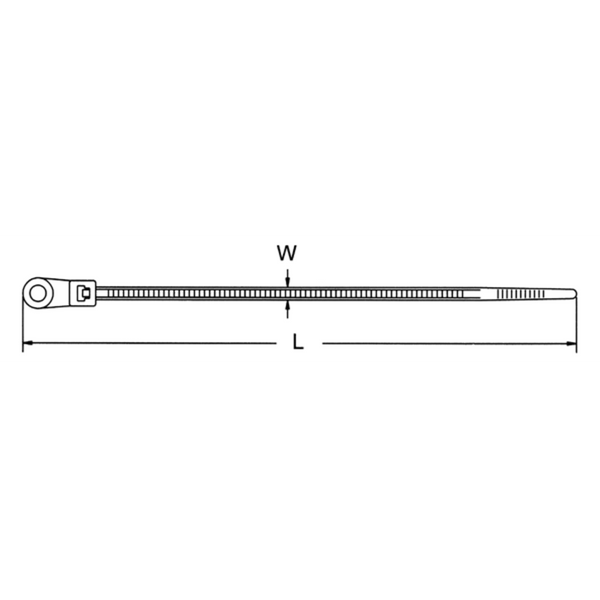 Cable tie natural 100x2.5 mm with eye image 2