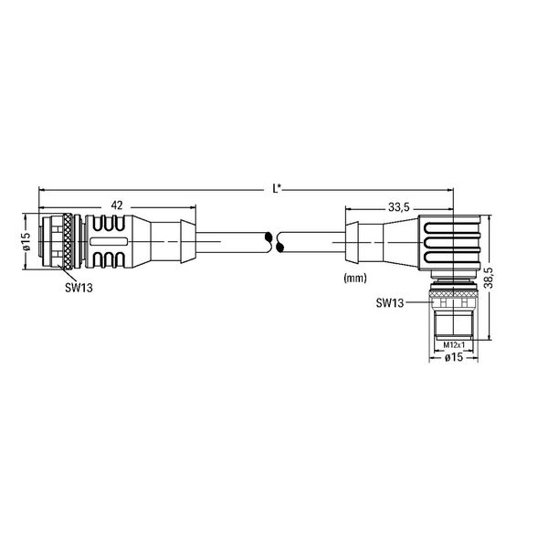 Sensor/Actuator cable M12A socket straight M12A plug angled image 3