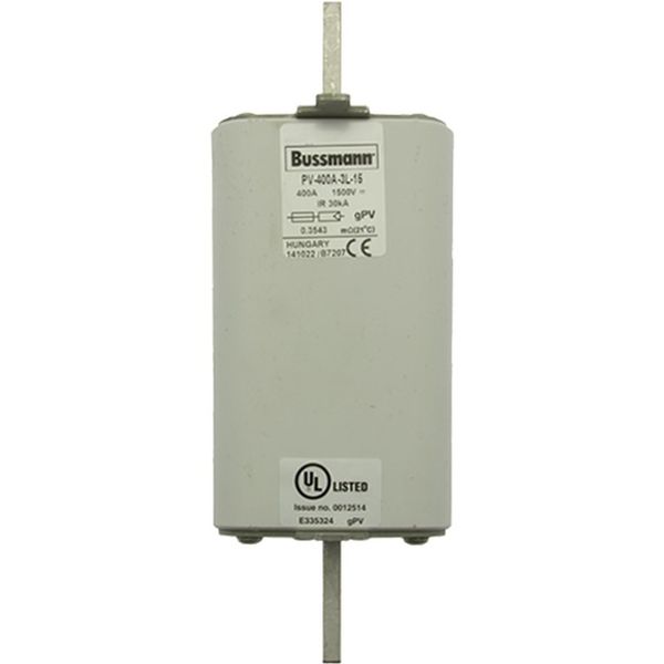 Fuse-link, high speed, 400 A, DC 1500 V, 3L, 75 x 205 mm, gPV, IEC, UL, with indicator image 2