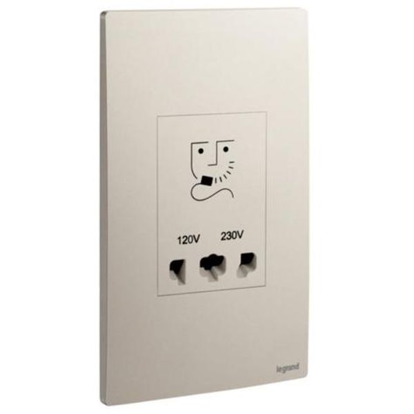 281135CH Mallia Senses 2 gang shaver socket outlet - 120/240 volts image 1