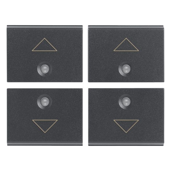 Four half-buttons 1M arrow symbol grey image 1