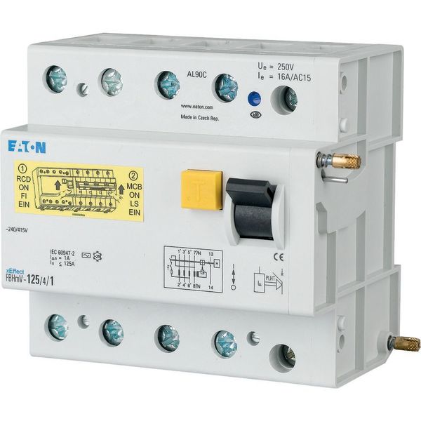 Residual-current circuit breaker trip block for AZ, 125A, 4p, 30mA, type AC image 2