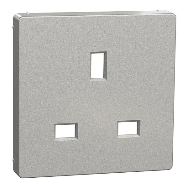 Central plate for British standard socket insert, aluminium, system M image 1