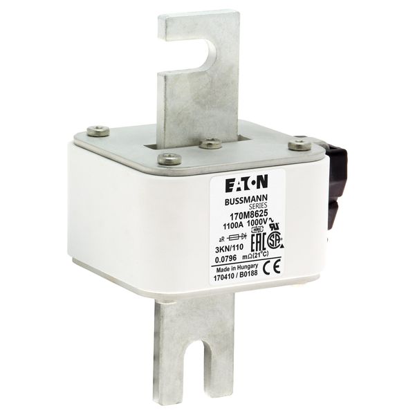 Fuse-link, high speed, 1100 A, AC 1000 V, DIN 3, 74 x 92 x 138 mm, aR, DIN, IEC, single indicator image 21