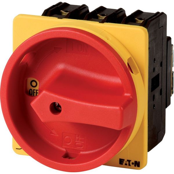 Main switch, P3, 63 A, flush mounting, 3 pole + N, Emergency switching off function, With red rotary handle and yellow locking ring, Lockable in the 0 image 11