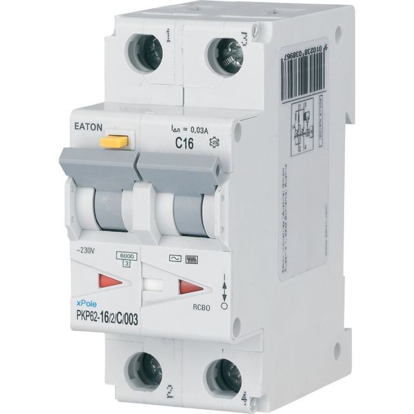 RCD/MCB combination, 16 A, 30 mA, MCB trip characteristic: C, 2p, RCD trip characteristic: AC image 1