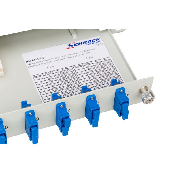 FO Splicebox, 16 Fibers, SC, 9/125æm OS2, 19", 1U, Class C image 6