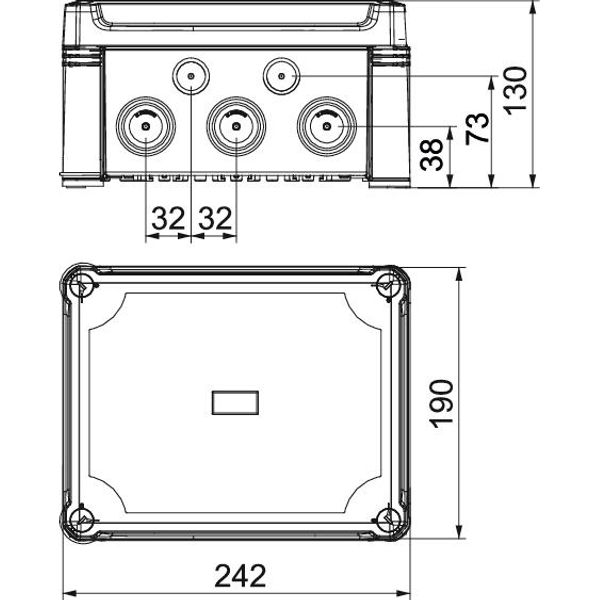 X16 LGR-TR Junction box with transparent lid 240x191x125 image 2