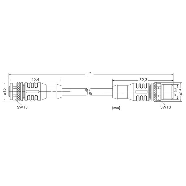 System bus cable for drag chain M12B socket straight M12B plug straigh image 6