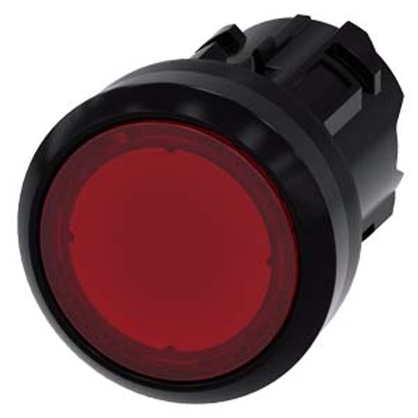 Illuminated pushbutton, 22 mm, round, plastic, red, pushbutton, flat, latching, 3SU1001-0AA20-0AA0-Z Y15 image 2