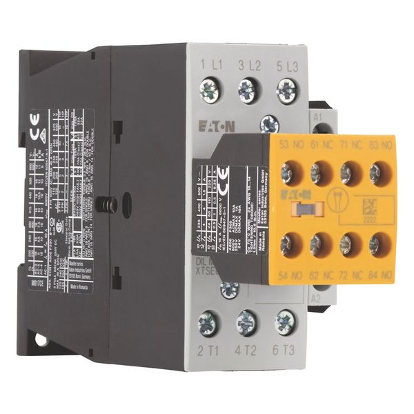 Safety contactor, 380 V 400 V: 7.5 kW, 2 N/O, 3 NC, RDC 24: 24 - 27 V DC, DC operation, Screw terminals, with mirror contact. image 13