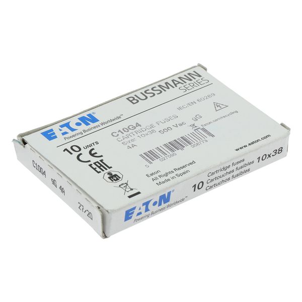 Fuse-link, LV, 4 A, AC 500 V, 10 x 38 mm, gL/gG, IEC image 13