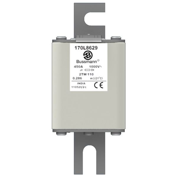 Fuse-link, high speed, 250 A, AC 2000 V, Size 2, 61 x 75 x 202 mm, aR, DIN, IEC, single indicator image 1