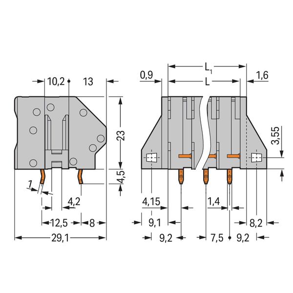 PCB terminal block 6 mm² Pin spacing 7.5 mm green-yellow image 2