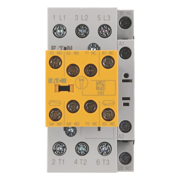 Safety contactor, 380 V 400 V: 7.5 kW, 2 N/O, 3 NC, RDC 24: 24 - 27 V DC, DC operation, Screw terminals, With mirror contact (not for microswitches). image 11