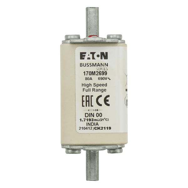 Fuse-link, high speed, 16 A, AC 690 V, DIN 00, 30 x 60 x 79 mm, gR, DIN, IEC, single indicator image 15