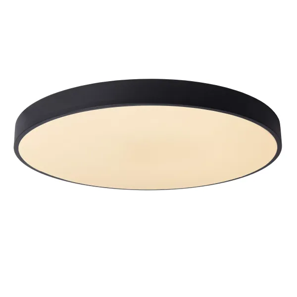 Lucide UNAR - Flush ceiling light - Ø 60 cm - LED Dim. - 1x60W 2700K - 3 StepDim - Black image 1