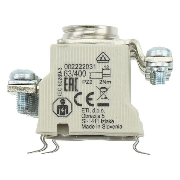 Fuse-base, LV, 63 A, AC 400 V, D02, 3P, IEC, DIN rail mount, suitable wire 1.5 - 4 mm2, 2xM5 o/p terminal, 2xM5 i/p terminal image 27