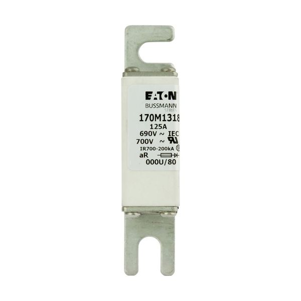 Fuse-link, high speed, 125 A, AC 690 V, DIN 000, 21 x 40 x 100 mm, aR, DIN, IEC image 6