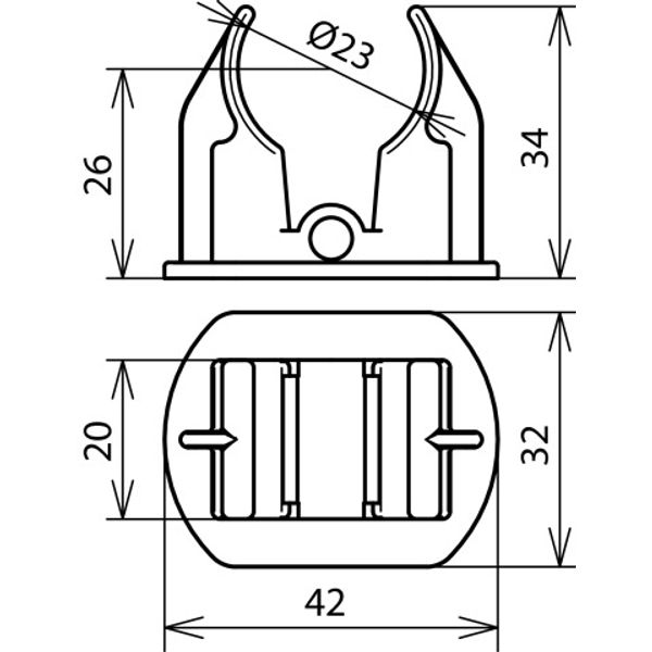 Adapter D 23mm for HVI conductor f. snapping on roof cond. holder type image 2