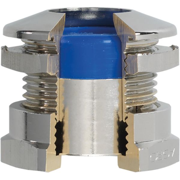 Cable gland PROGRESS ultraFLAT M25x1.5 A2, cable Ø11.0-15.0mm, blue sealing image 1