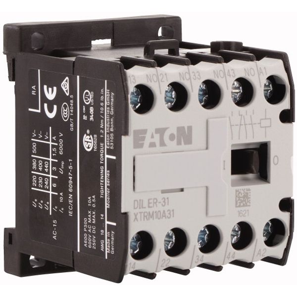 Contactor relay, 110 V 50/60 Hz, N/O = Normally open: 3 N/O, N/C = Normally closed: 1 NC, Screw terminals, AC operation image 4