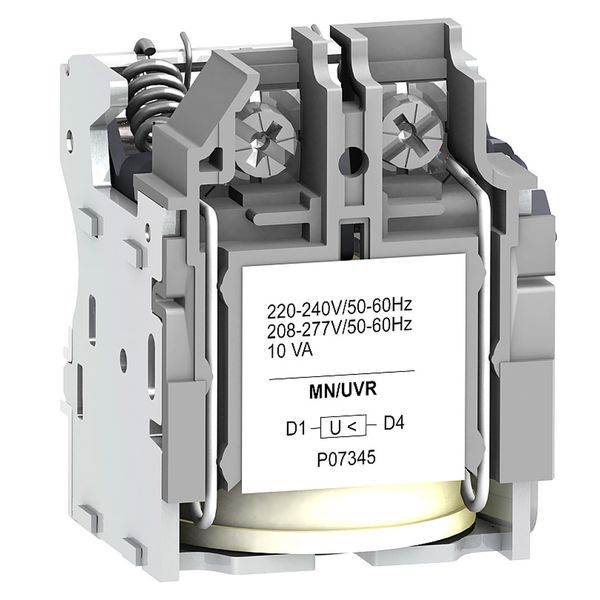 MN undervoltage release, ComPacT NSX, 220/240 VAC 50/60 Hz, 208/277 VAC 60 Hz, screwless spring terminal connections image 1