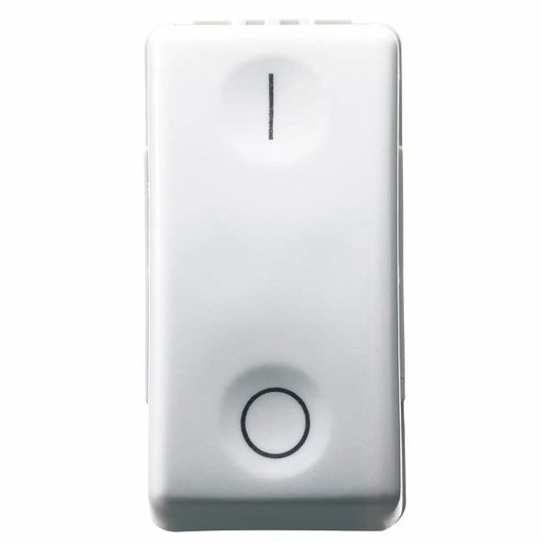 ONE-WAY SWITCH 2P 250V ac - 16AX - NEUTRAL - SYMBOL 0/I - 1 MODULE - SYSTEM WHITE image 2