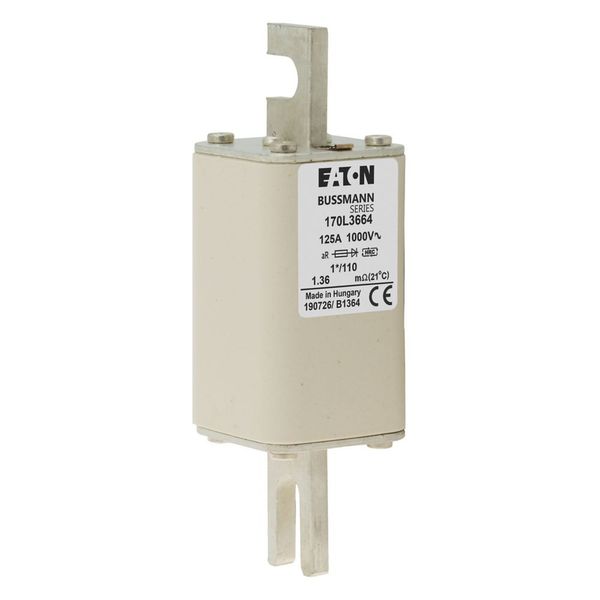 Fuse-link, high speed, 125 A, AC 1000 V, compact size 1, 45 x 45 x 140 mm, aR, DIN, IEC, single indicator image 17