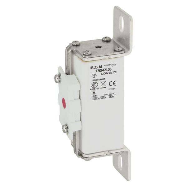 Fuse-link, high speed, 50 A, DC 1200 V, compact size 1, 39 x 66 x 164 mm, aR, IEC, single indicator image 19